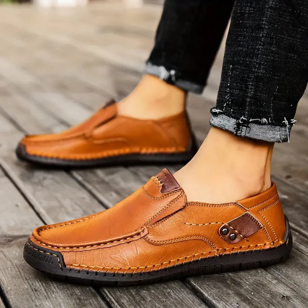 FlexStep - Leder Slipper Herren - Komfortabel &amp; Stilvoll Ohne Schnürsenkel