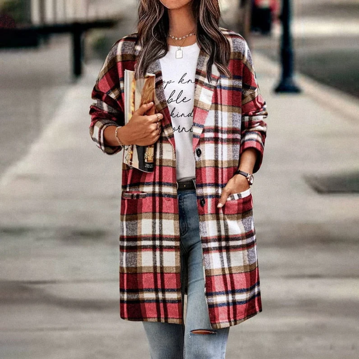 Fiorenza - Karierte Damenjacke mit Bequemer Passform
