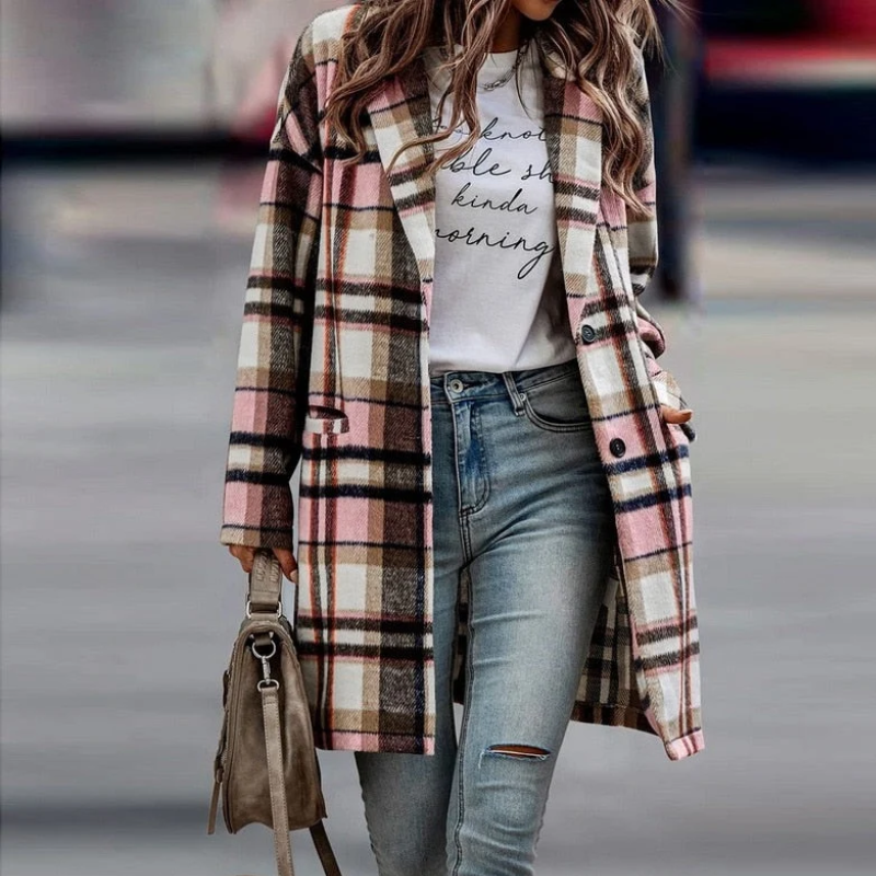 Fiorenza - Karierte Damenjacke mit Bequemer Passform
