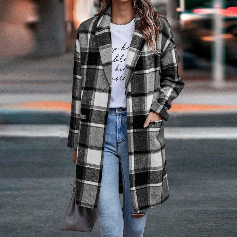 Fiorenza - Karierte Damenjacke mit Bequemer Passform