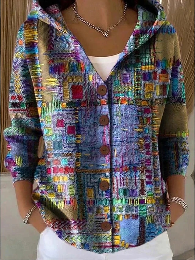 Jenna | Eleganter Kapuzenpullover mit Knöpfen