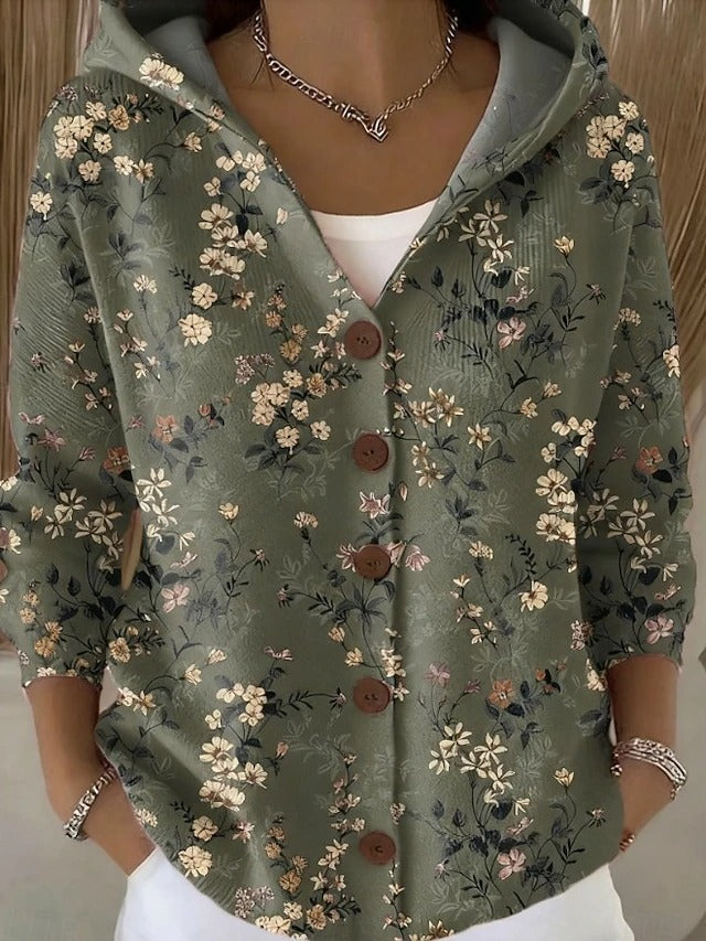 Jenna | Eleganter Kapuzenpullover mit Knöpfen