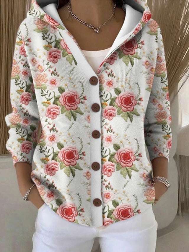 Jenna | Eleganter Kapuzenpullover mit Knöpfen