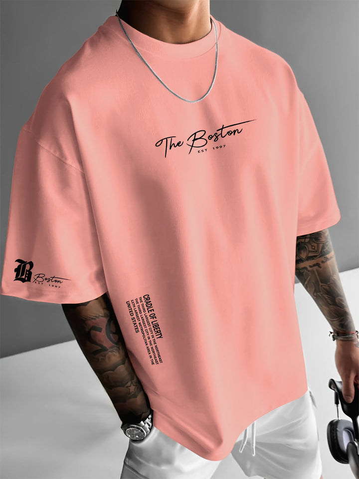 Herren Oversized Grafik Streetwear T-Shirt