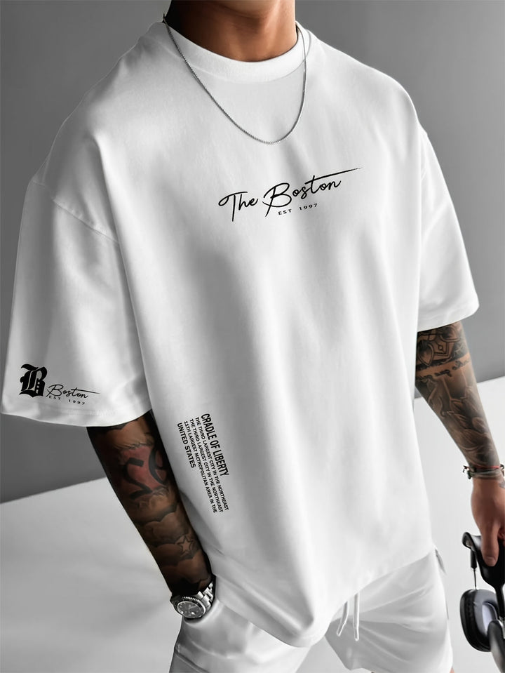 Herren Oversized Grafik Streetwear T-Shirt