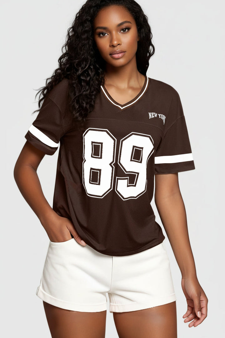 Damen Sportliches American Football T-Shirt mit Varsity Print | Thanee