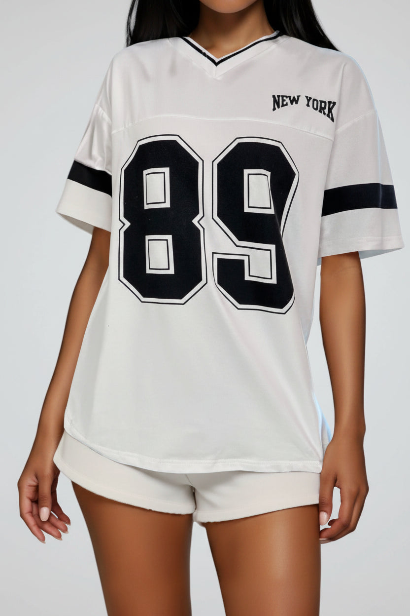Damen Sportliches American Football T-Shirt mit Varsity Print | Thanee