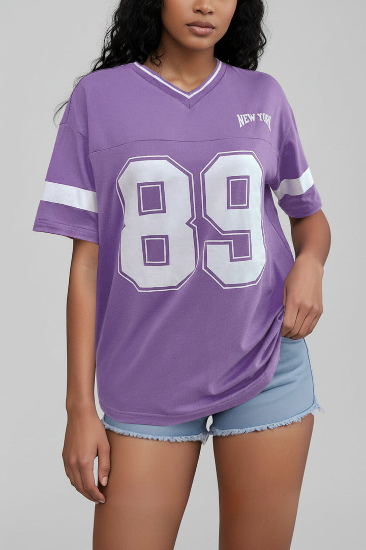 Damen Sportliches American Football T-Shirt mit Varsity Print | Thanee