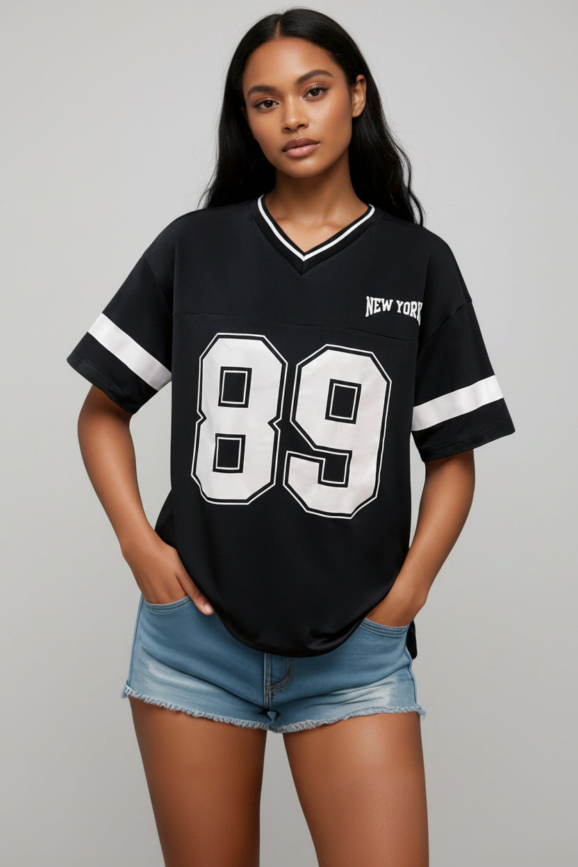 Damen Sportliches American Football T-Shirt mit Varsity Print | Thanee