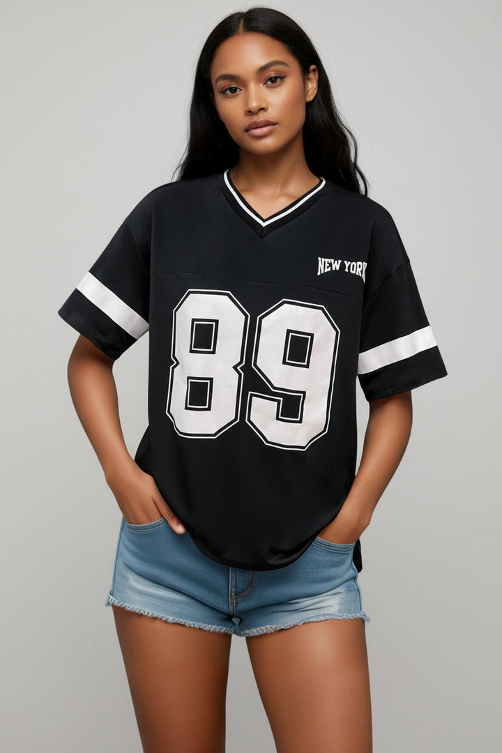 Damen Sportliches American Football T-Shirt mit Varsity Print | Thanee