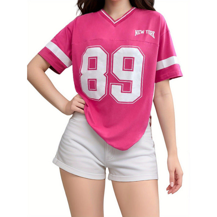 Damen Sportliches American Football T-Shirt mit Varsity Print | Thanee