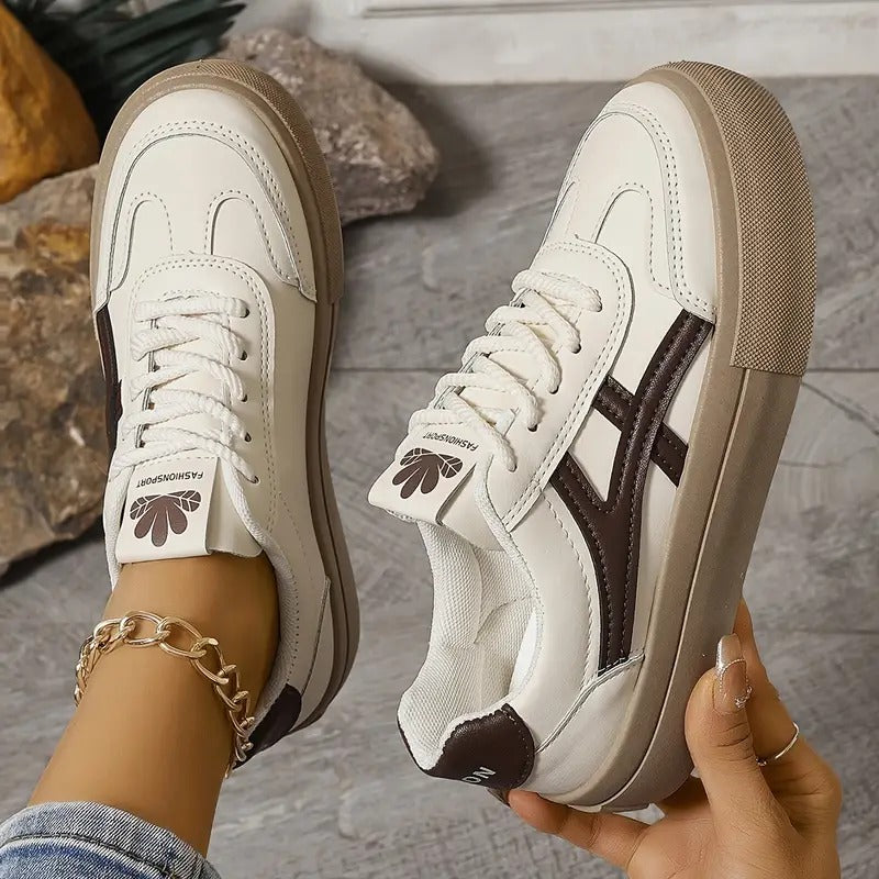 Retro Sneakers Damen Komfortsohle Casual