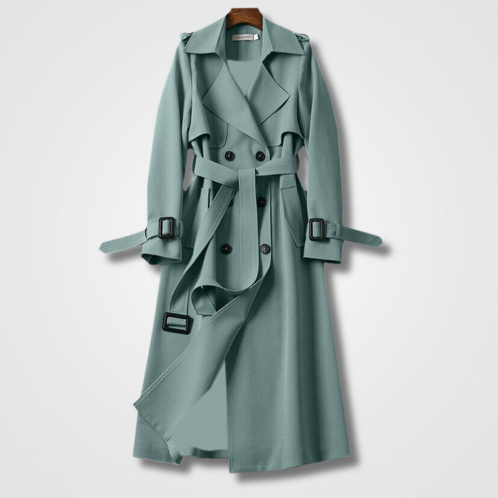 Damen Übergangsjacke | Gürtel für Taillenakzent &amp; Doppelknöpfe