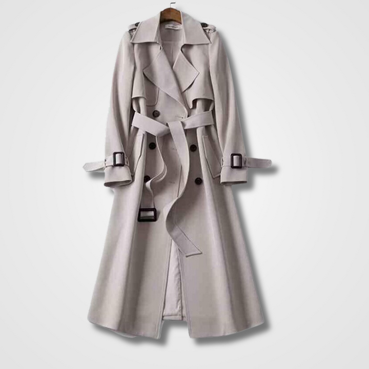 Damen Übergangsjacke | Gürtel für Taillenakzent &amp; Doppelknöpfe