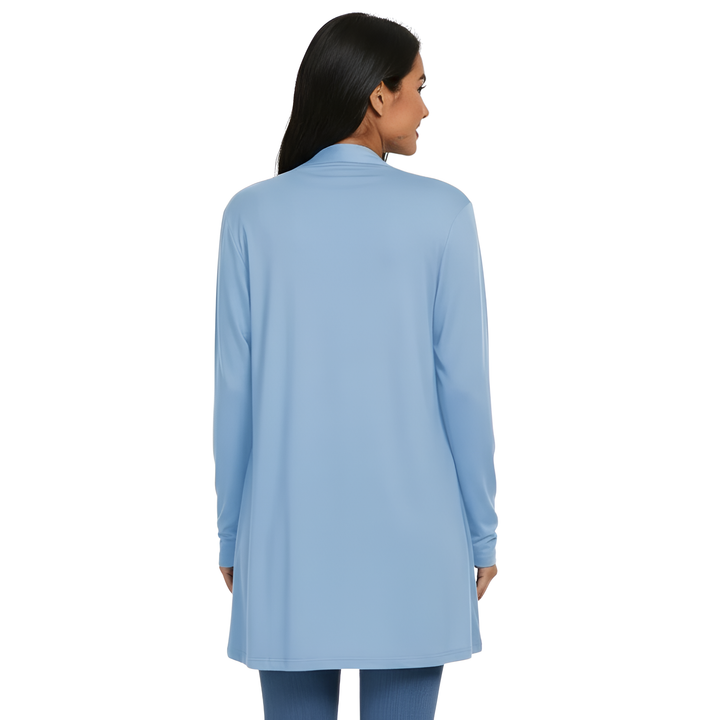 Leichter, lässiger, offener langer Cardigan mit Taschen