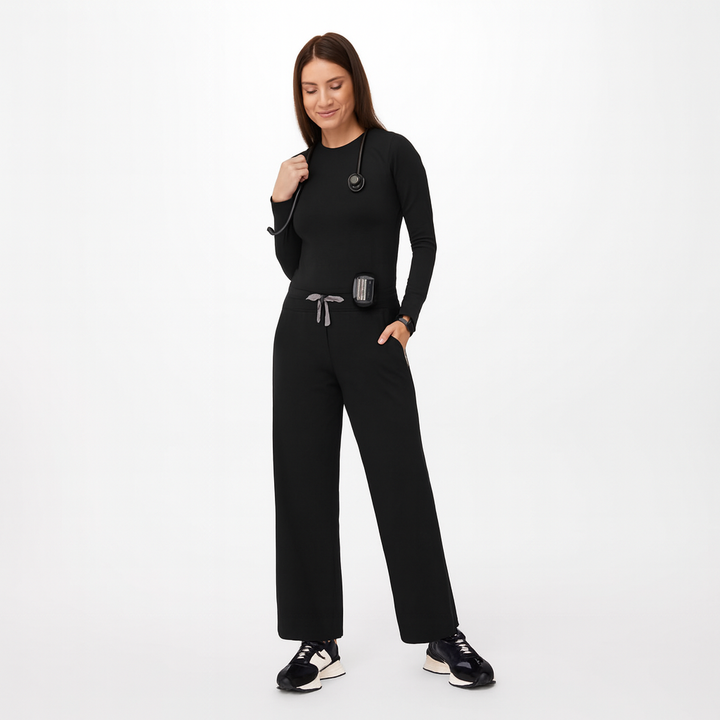 Hochtaillierte Weite Scrub-Hosen für Frauen