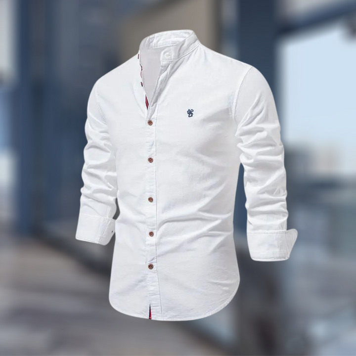 Marcky | Stehkragen Slim-Fit-Hemd