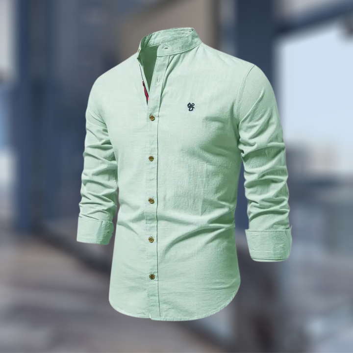 Marcky | Stehkragen Slim-Fit-Hemd