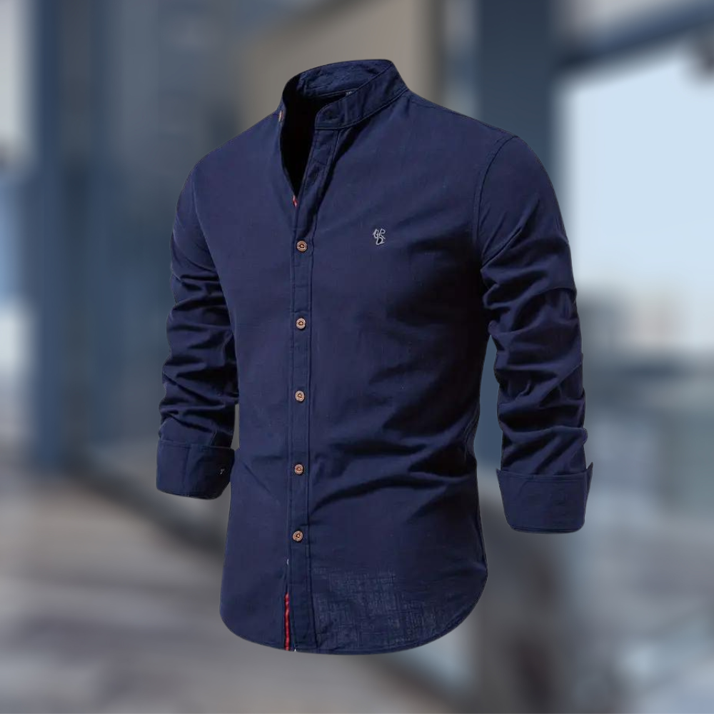 Marcky | Stehkragen Slim-Fit-Hemd
