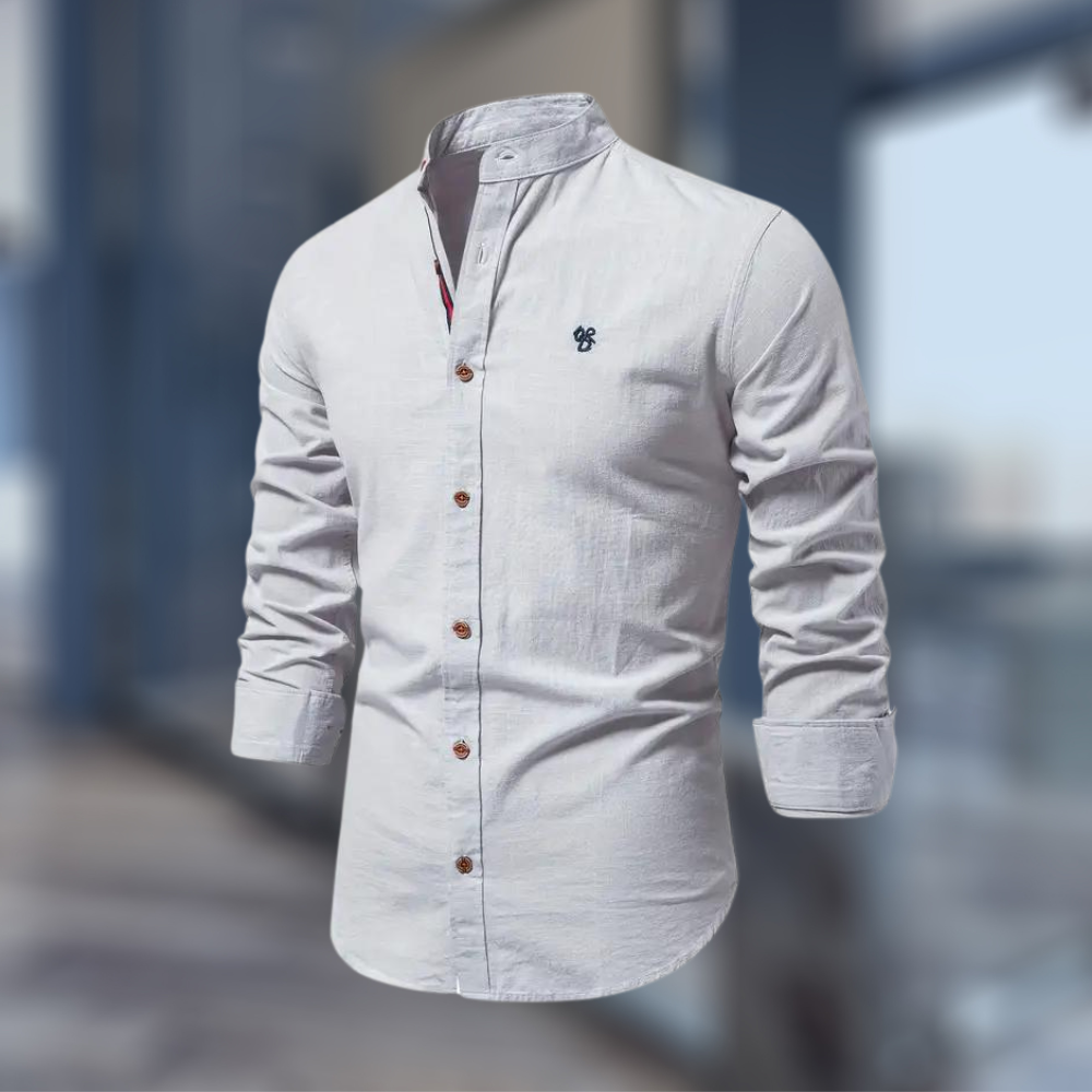 Marcky | Stehkragen Slim-Fit-Hemd