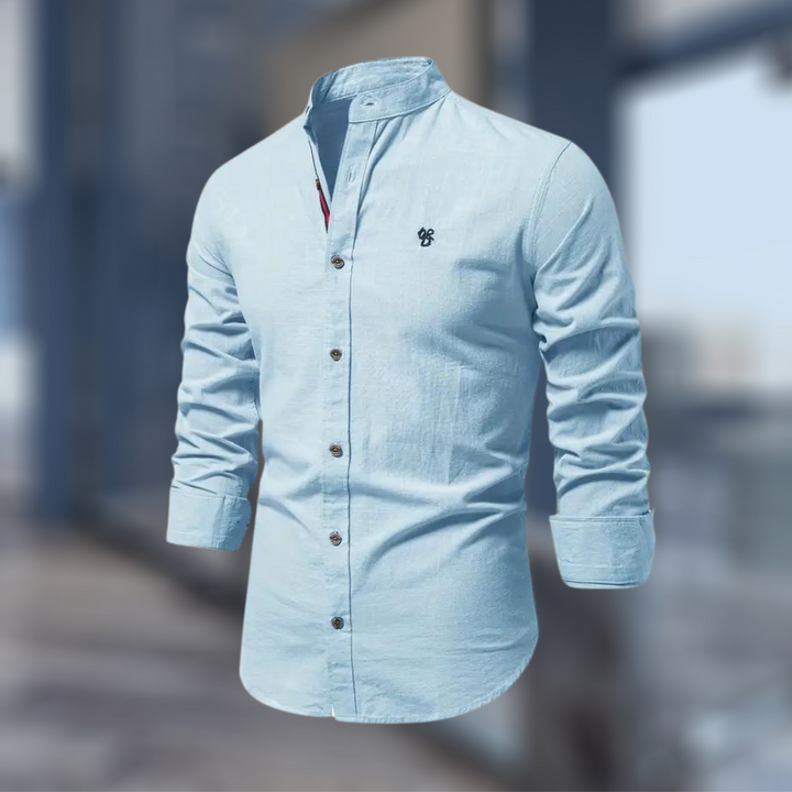 Marcky | Stehkragen Slim-Fit-Hemd