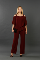 Pamela - Chiffon Oberteil mit kalten Schultern und weiten Hosen
