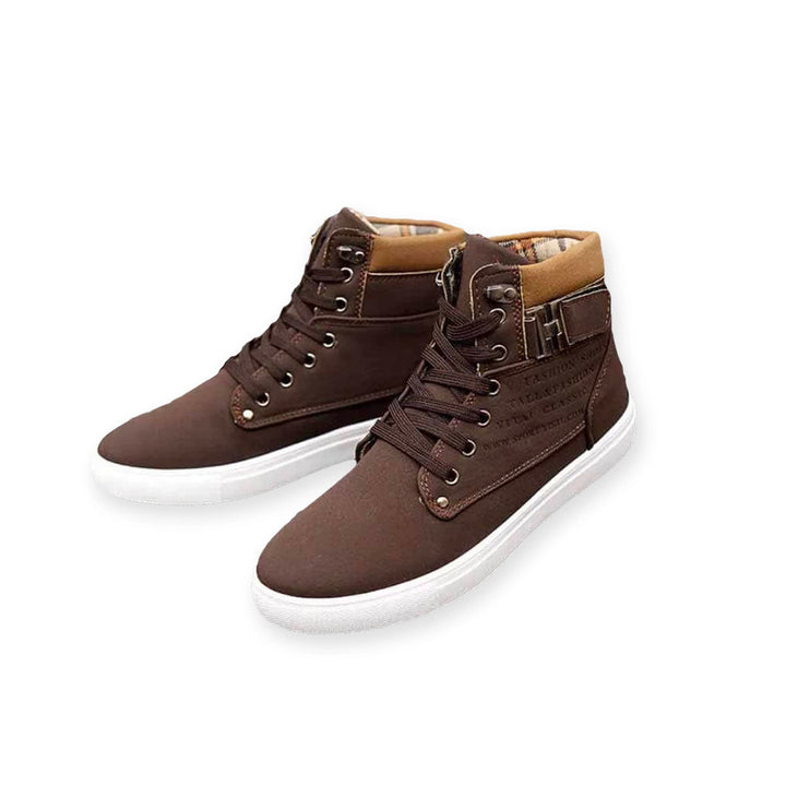 Willem Herren Stiefeletten | Schwarze Stiefeletten mit Absatz, Bequem und Rutschfest