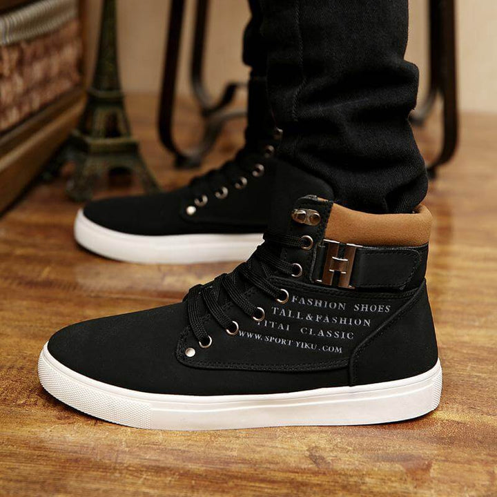 Willem Herren Stiefeletten | Schwarze Stiefeletten mit Absatz, Bequem und Rutschfest
