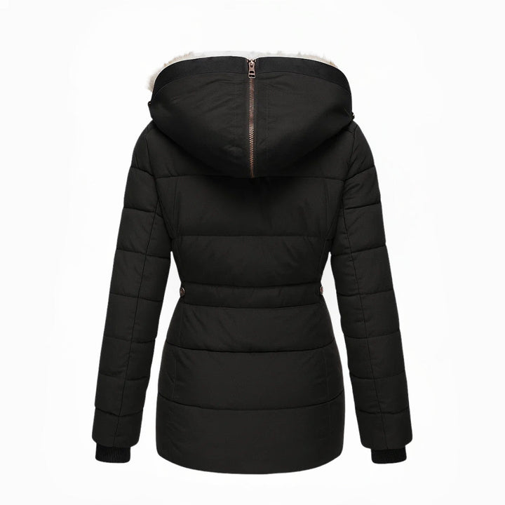 Winterjacke Damen | Lange Winterjacke Damen | Überlappender Reißverschluss &amp; Reißverschlusstaschen für Übersicht