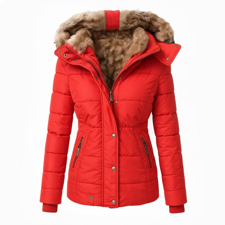 Winterjacke Damen | Lange Winterjacke Damen | Überlappender Reißverschluss &amp; Reißverschlusstaschen für Übersicht