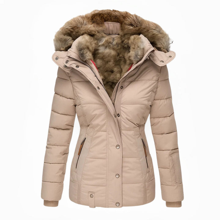 Winterjacke Damen | Lange Winterjacke Damen | Überlappender Reißverschluss &amp; Reißverschlusstaschen für Übersicht
