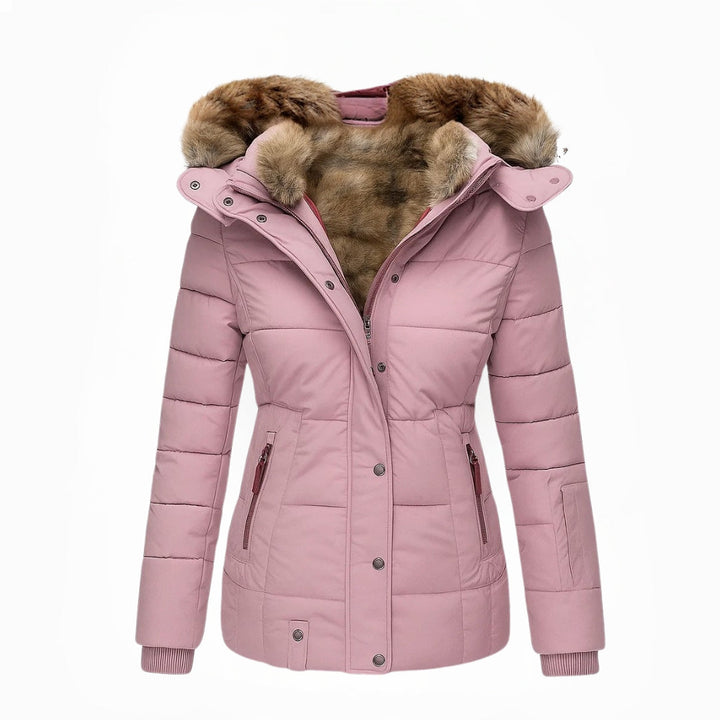 Winterjacke Damen | Lange Winterjacke Damen | Überlappender Reißverschluss &amp; Reißverschlusstaschen für Übersicht