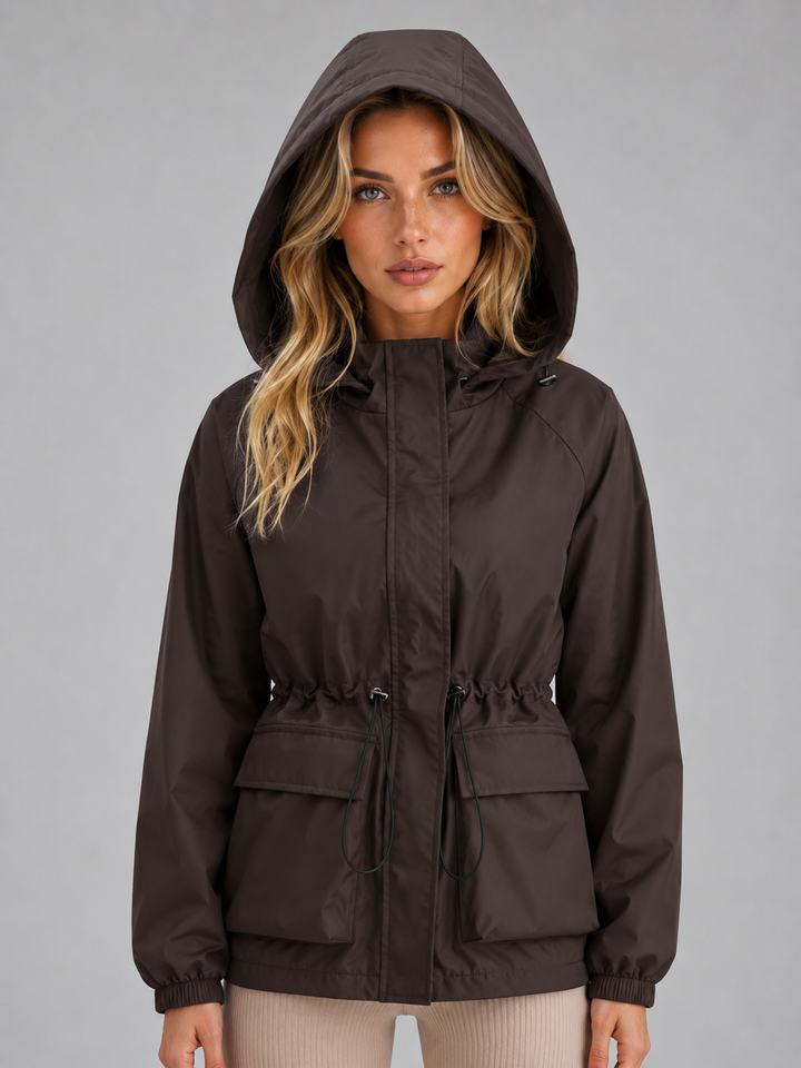 Regenjacke Damen - Kapuzen-Regenjacke mit winddichter Verarbeitung