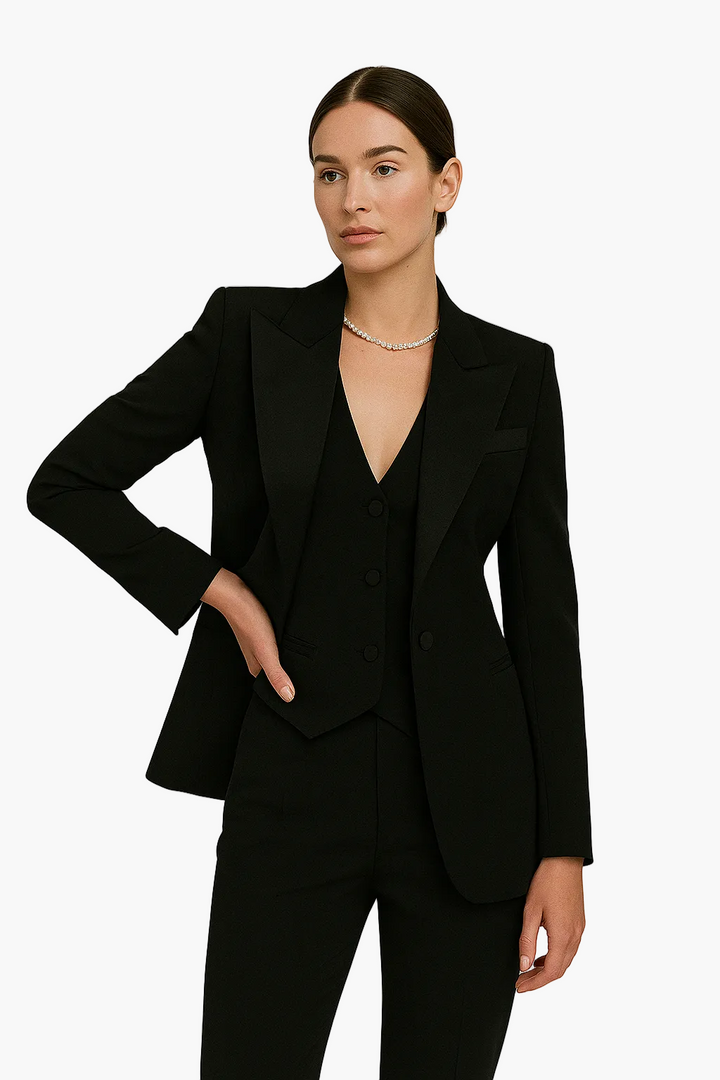 Damen Business-Anzug 3-teilig – Elegante Jacke, Weste &amp; Hose für Büro- und formelle Anlässe