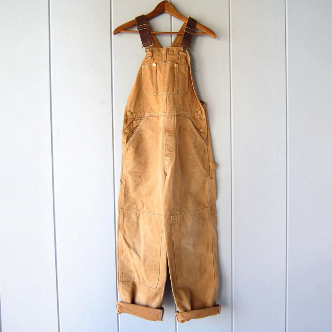 Damen Latzhose mit verstellbaren Trägern und mehreren Taschen, lockere Passform