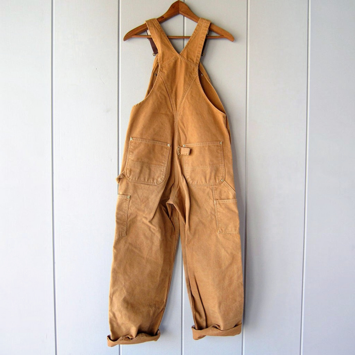 Damen Latzhose mit verstellbaren Trägern und mehreren Taschen, lockere Passform