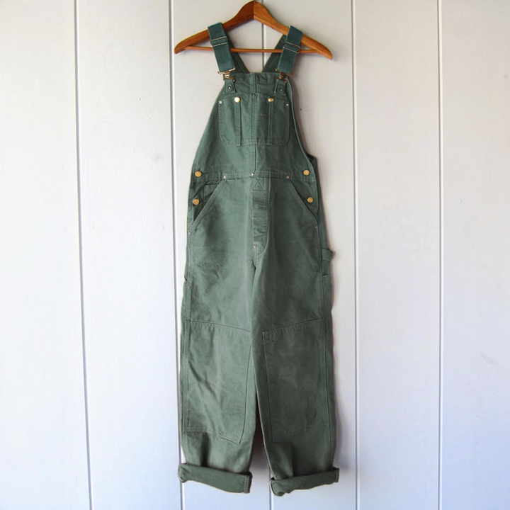 Damen Latzhose mit verstellbaren Trägern und mehreren Taschen, lockere Passform