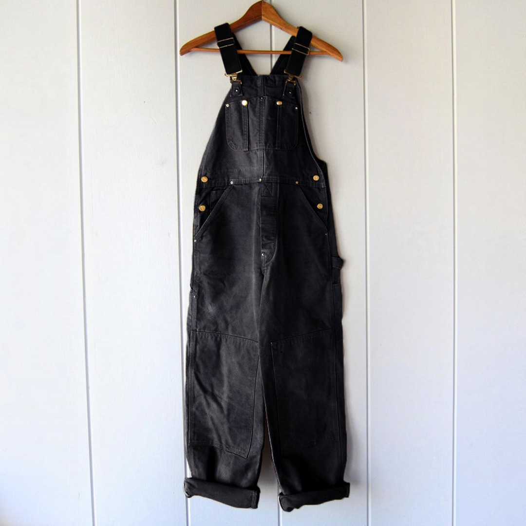 Damen Latzhose mit verstellbaren Trägern und mehreren Taschen, lockere Passform