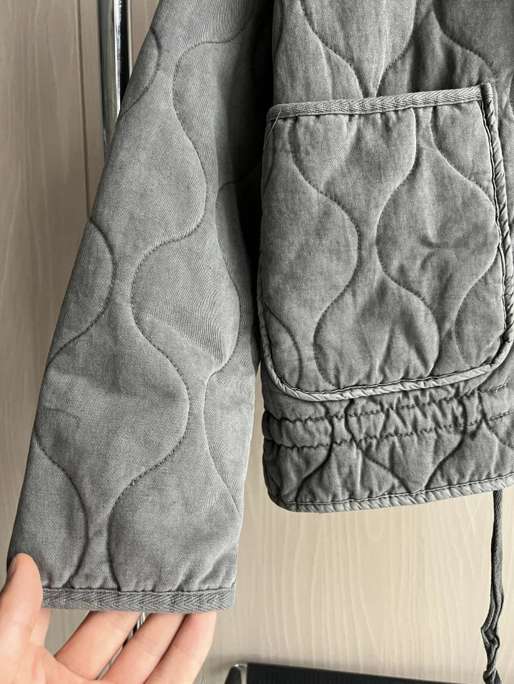 Jacke Damen - Steppjacke mit hohem Kragen und aufgesetzten Taschen