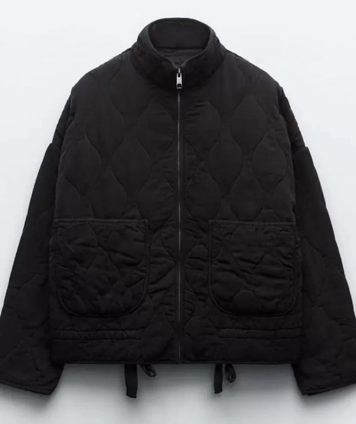 Jacke Damen - Steppjacke mit hohem Kragen und aufgesetzten Taschen