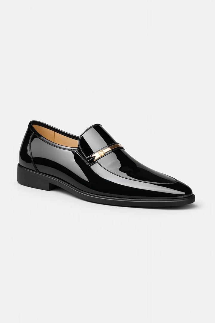 Loafers Herren - Lackleder Mokassins mit Schnalle