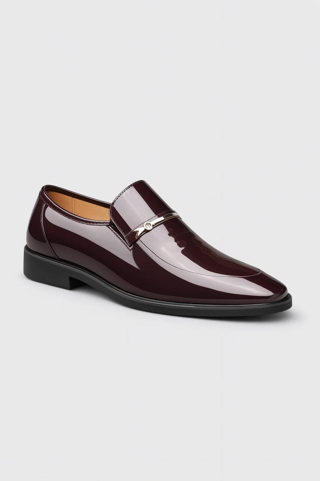 Loafers Herren - Lackleder Mokassins mit Schnalle