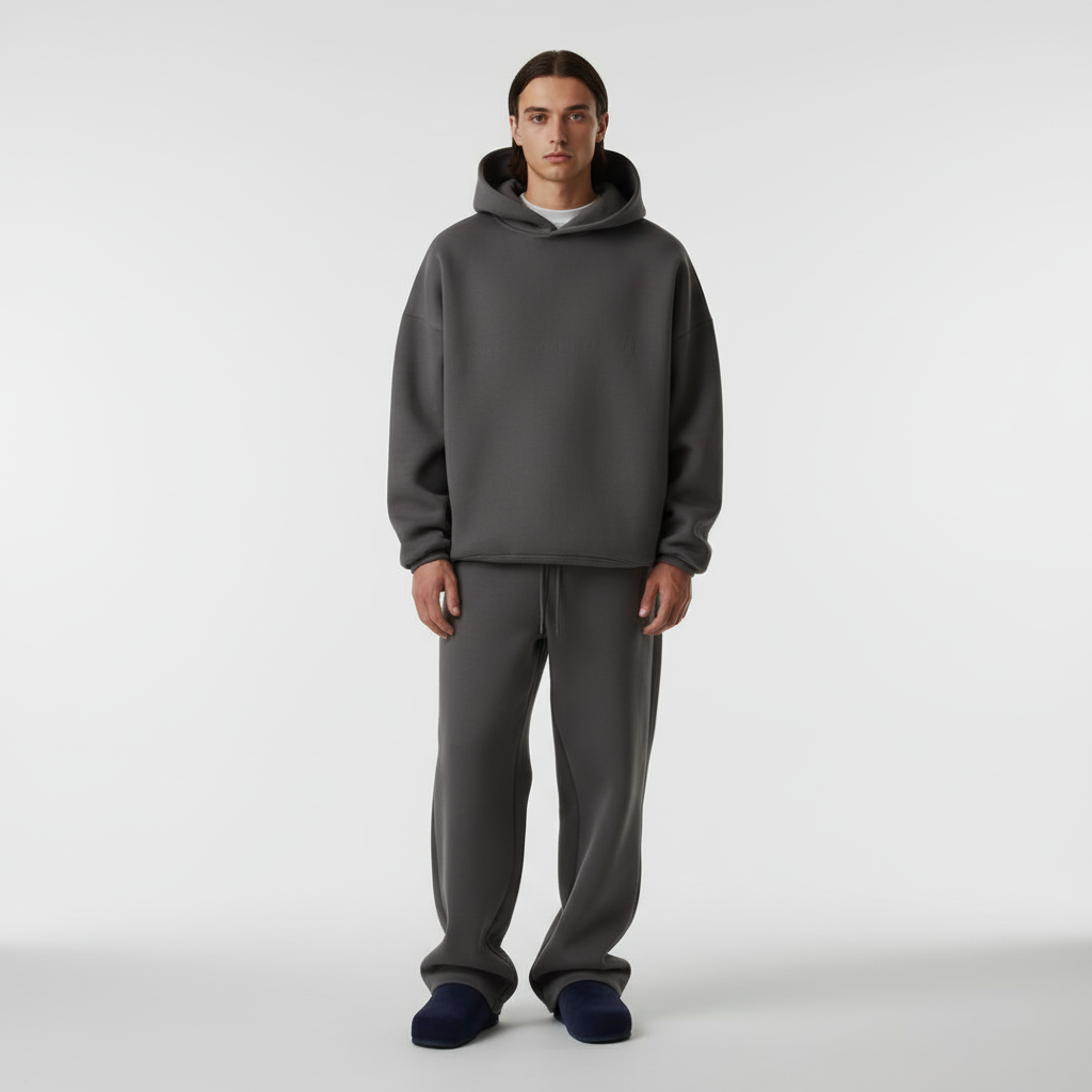 Herren Lässiger Hoodie Trainingsset – Atmungsaktives Oversized Zweiteiliges Set Für Fitness Und Alltag