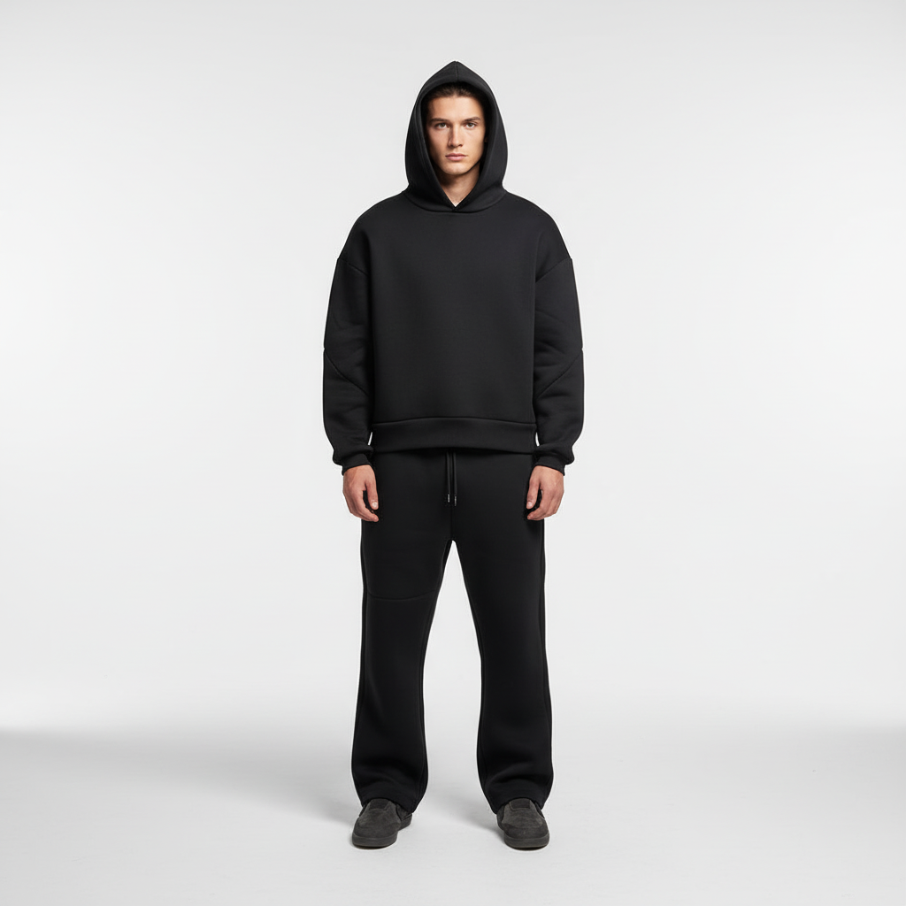 Herren Lässiger Hoodie Trainingsset – Atmungsaktives Oversized Zweiteiliges Set Für Fitness Und Alltag