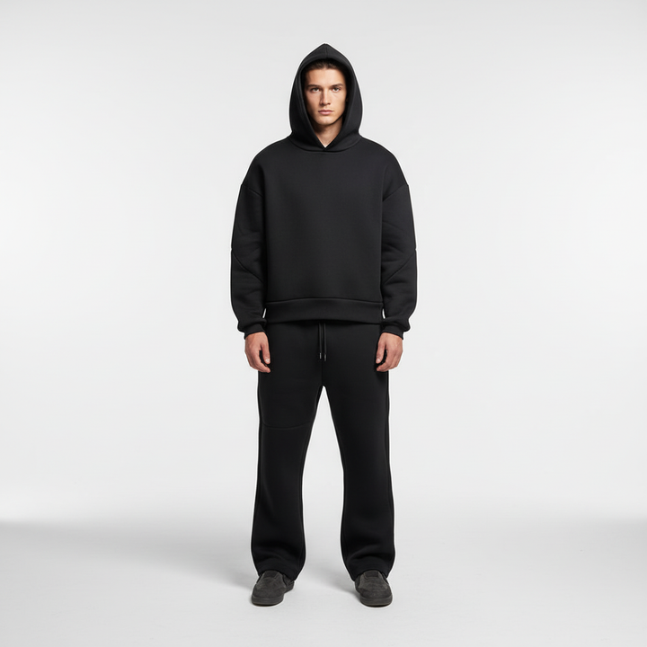 Herren Lässiger Hoodie Trainingsset – Atmungsaktives Oversized Zweiteiliges Set Für Fitness Und Alltag
