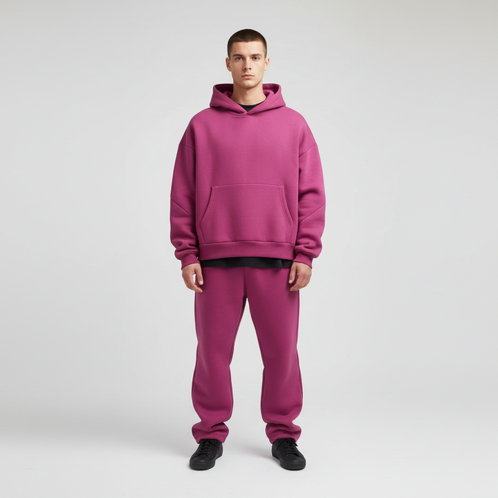 Herren Lässiger Hoodie Trainingsset – Atmungsaktives Oversized Zweiteiliges Set Für Fitness Und Alltag
