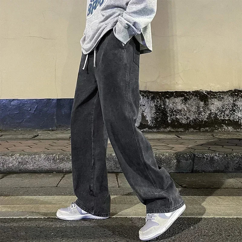 Jeans Herren - Weite Beinform Lockere Koreanische Jeans