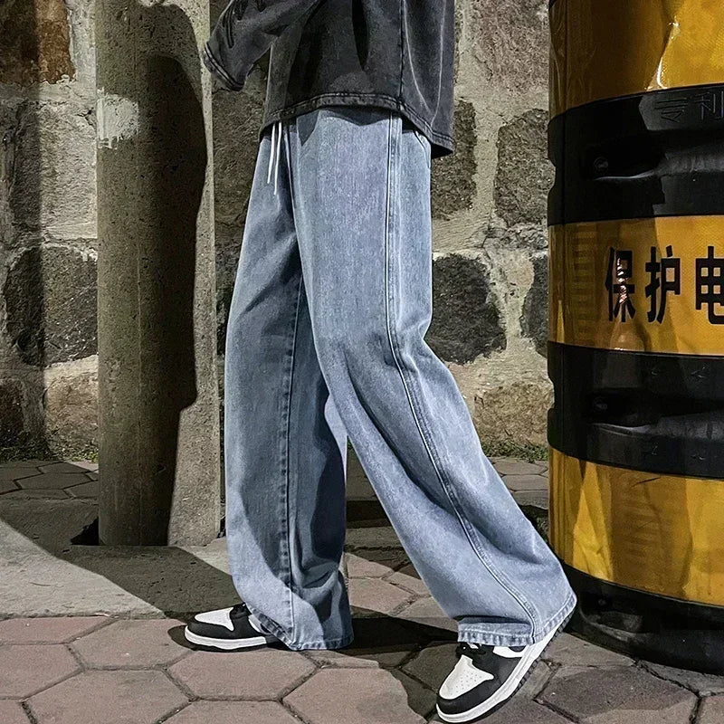 Jeans Herren - Weite Beinform Lockere Koreanische Jeans