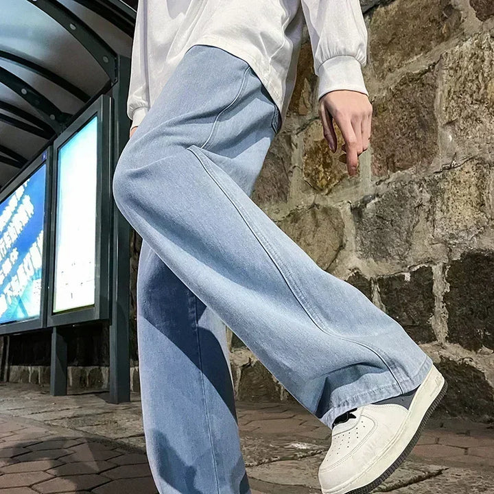 Jeans Herren - Weite Beinform Lockere Koreanische Jeans