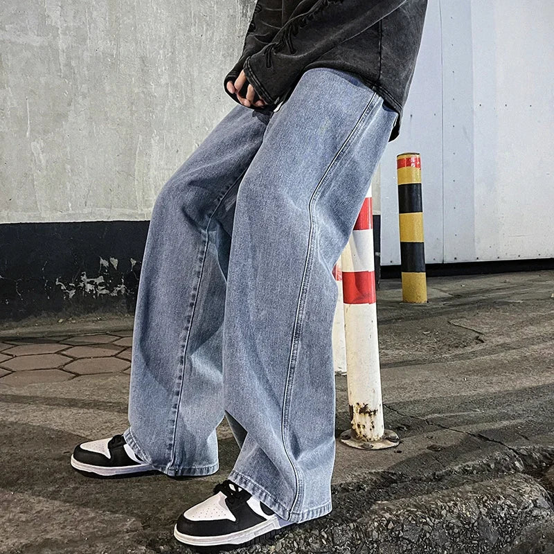 Jeans Herren - Weite Beinform Lockere Koreanische Jeans